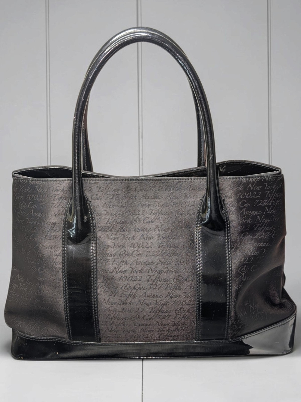 Tiffany & Co. Black Patent Leather Shoulder Tote